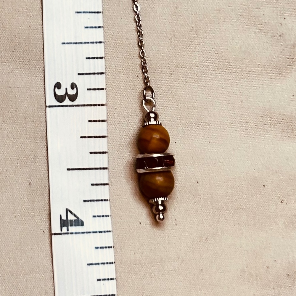 Wooden/Picture Jasper Round Crystal Earrings w/Smoky Quartz Colored Rondelles - Picture 8 of 8